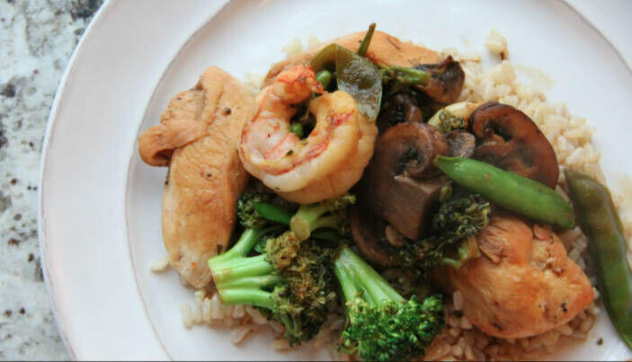 Teriyaki Chicken & Jumbo Shrimp